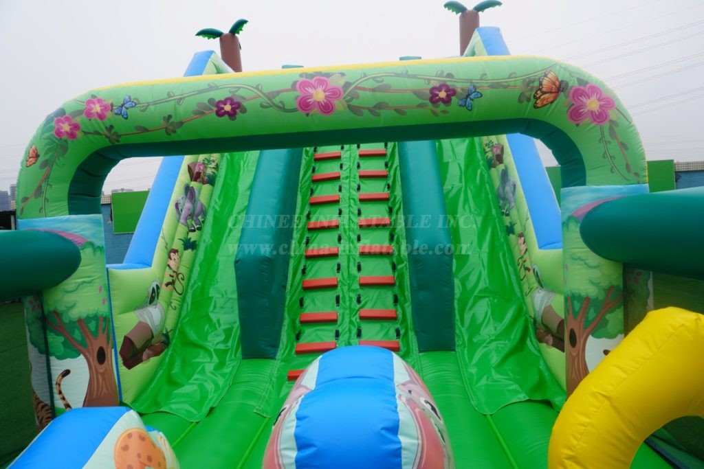 T8-6001 Jungle theme inflatable slide